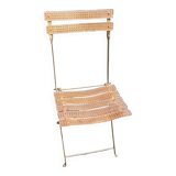 Golden folding chair by Yonel Lebivici and Bernard Berthet