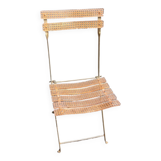 Chaise pliante dorée par Yonel Lebivici et Bernard Berthet