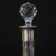 Carafe with antique glass liquor with diamond cap cut crystal silver frame