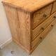 Natural pine chest of drawers - green knobs