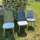 Trio de chaises scandinaves en velours