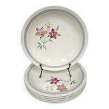 Set of 6 antique shallow bowls from Salin, France "Martine"