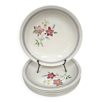 Set of 6 antique shallow bowls from Salin, France "Martine"