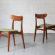 Set of 4 dining chairs by Schiønning & Elgaard with green seat
