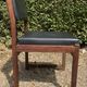 Set of 6 vintage teak chairs with black Skaï.