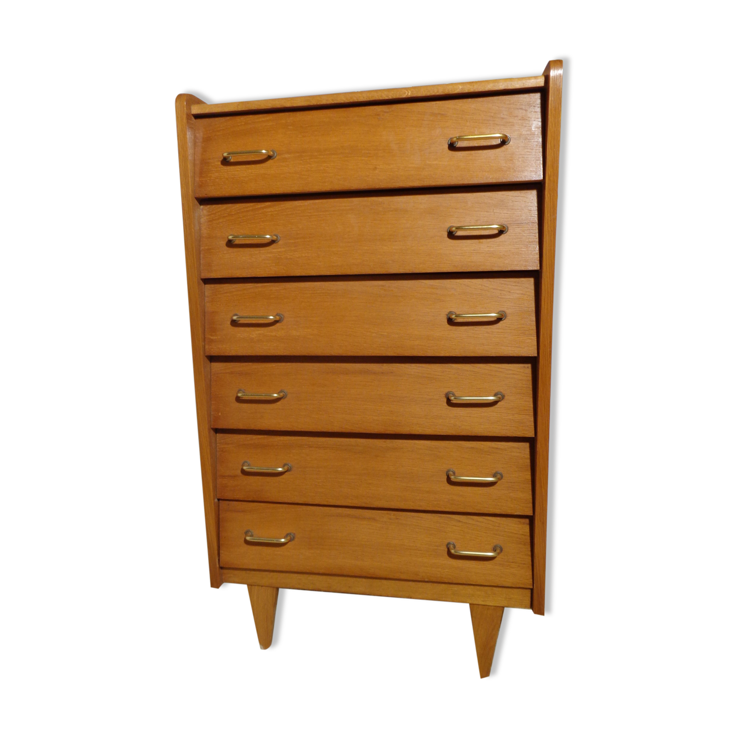 Chest of drawers vintage rag maker from the 60s light wood