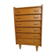 Commode chiffonnier vintage des années 60 bois clair