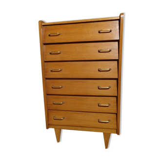 Chest of drawers vintage rag maker from the 60s light wood