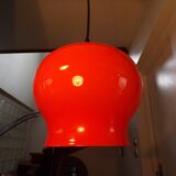 Suspension 1970 opaline orange et laiton