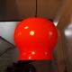 1970 orange opaline and brass pendant light