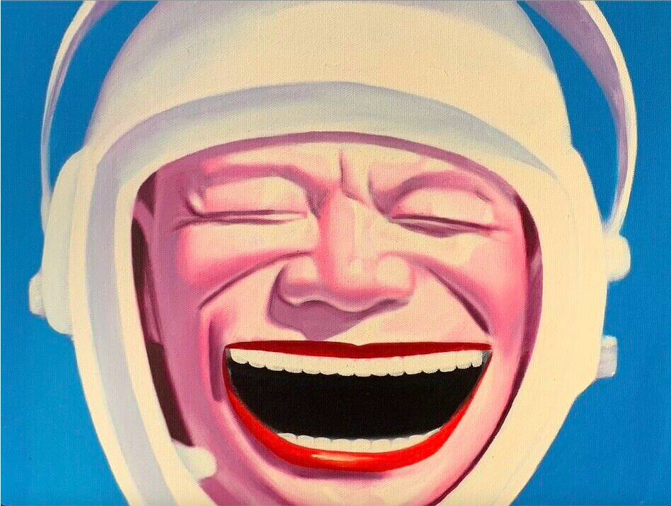 Yue minjun - the astronaut's smile - 60 x 50 cm - reproduction
