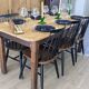 Antique farmhouse table in patinated solid wood - 178 cm