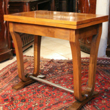 Table console blond walnut design 1930 - 1950 wallet tray