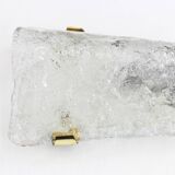 Pair of large angular glass wall lights by Hillebrand, Germany, 1960s.