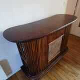 Wicker rattan counter bar 1970