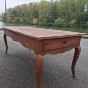 Rustic Louis XV farmhouse table in cherry wood, 1900s.