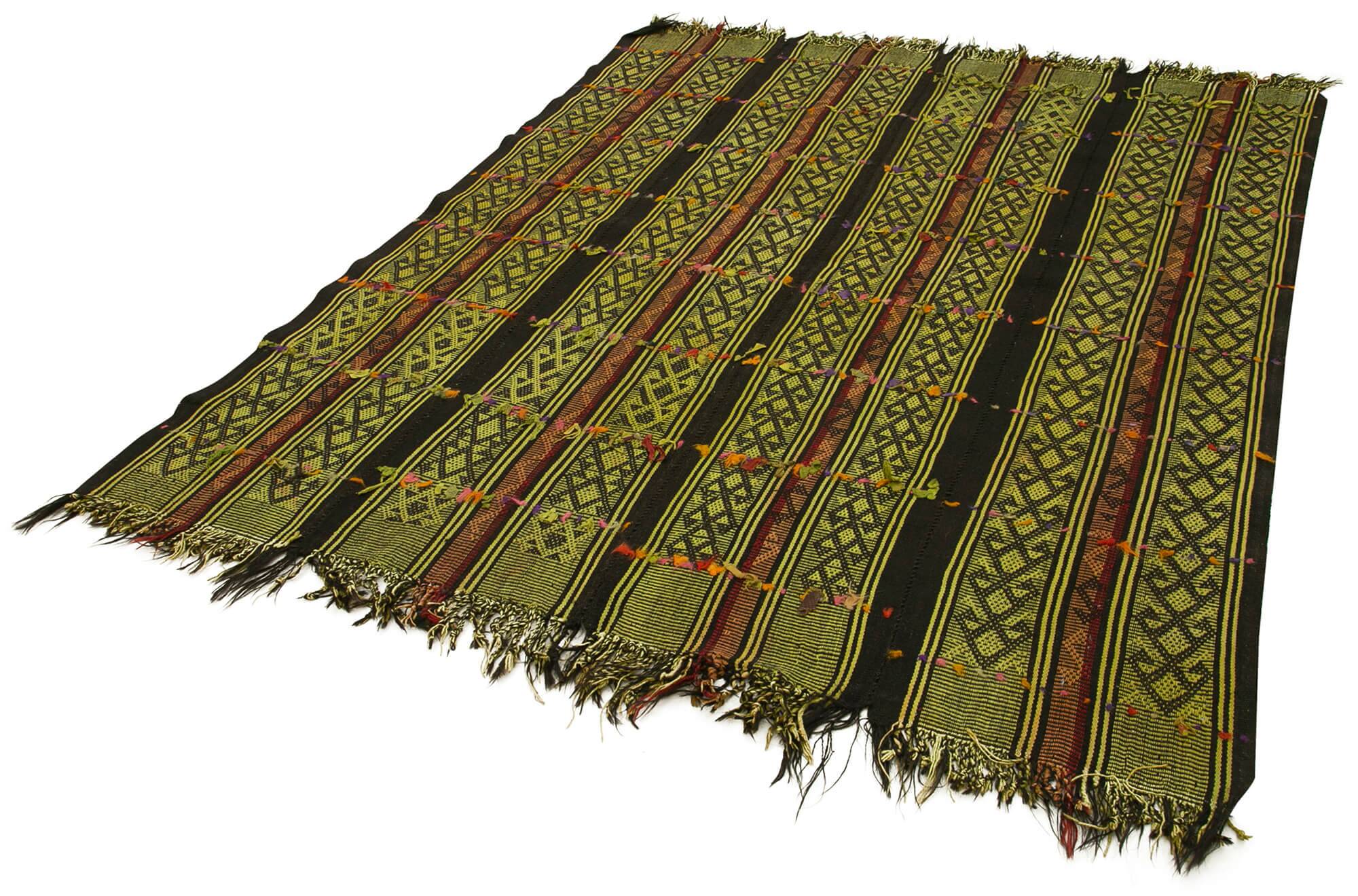 Turkish Handmade Vintage Anatolian Kilim 190 cm x 220 cm