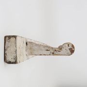Industrial White Wall Mounted Coat Rack in Wood, Belgium, 1920s