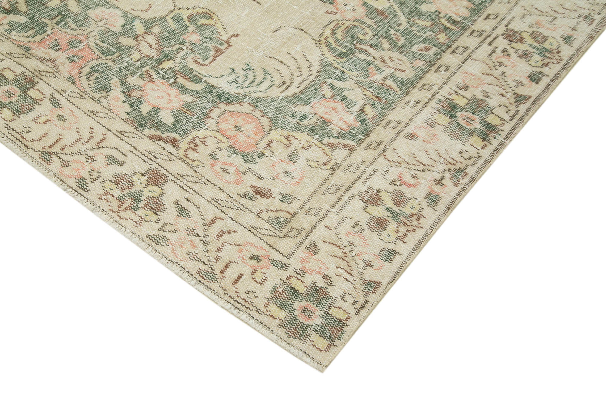 Hand-Knotted Unique Turkish Beige Carpet 181 cm x 283 cm - 38980