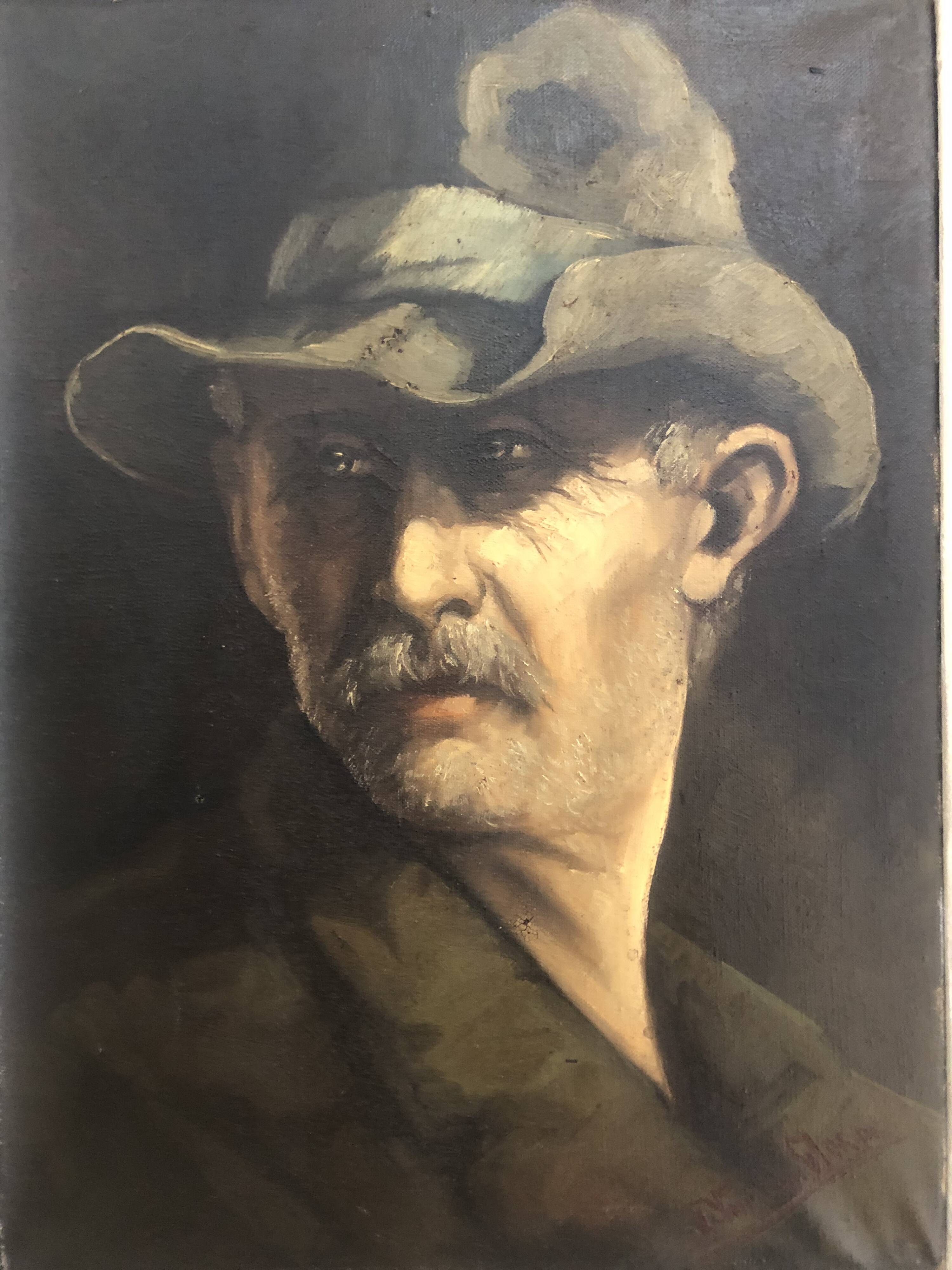 Portrait à l’huile d’homme âgé