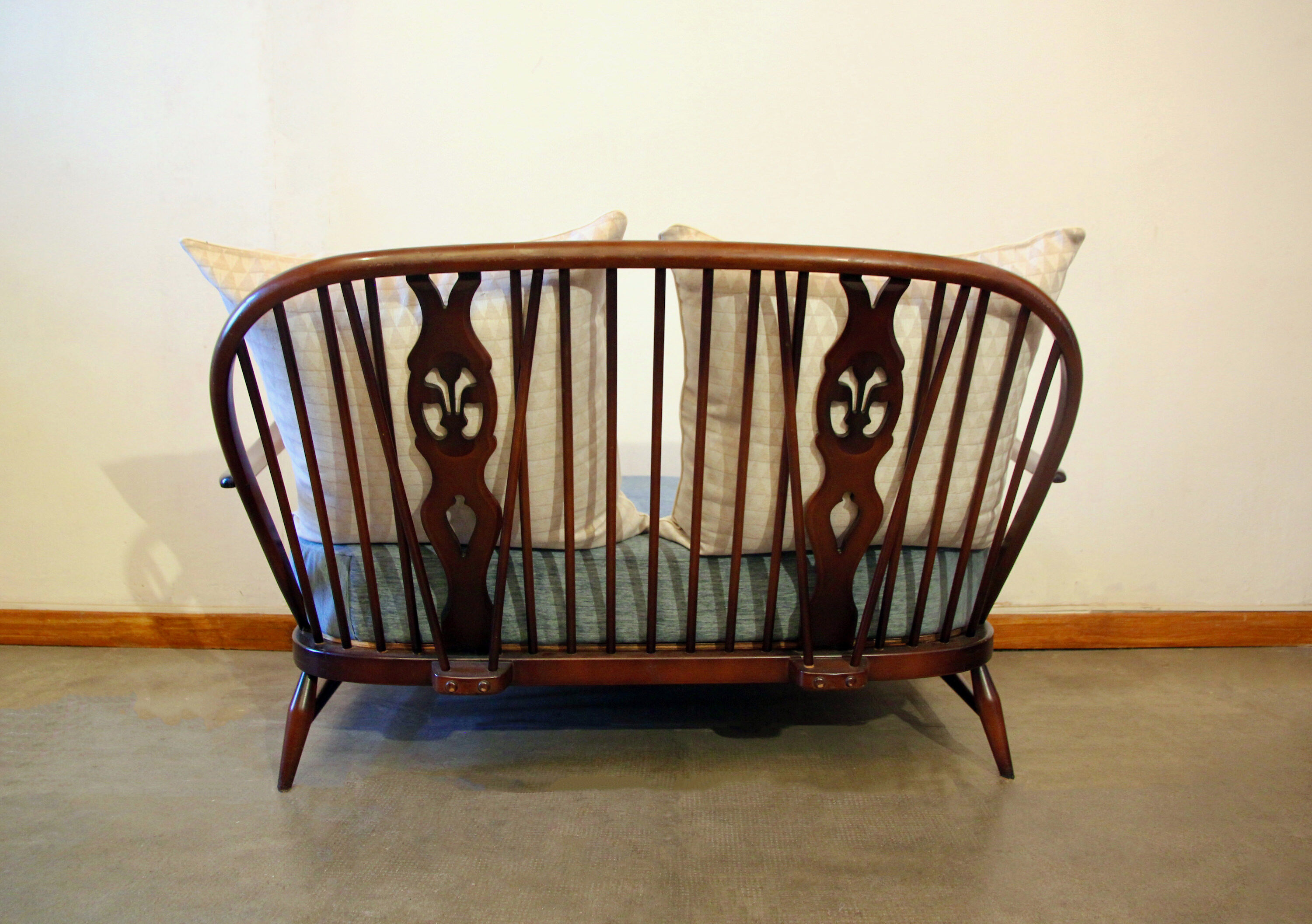 Ercol blue pastel sofa