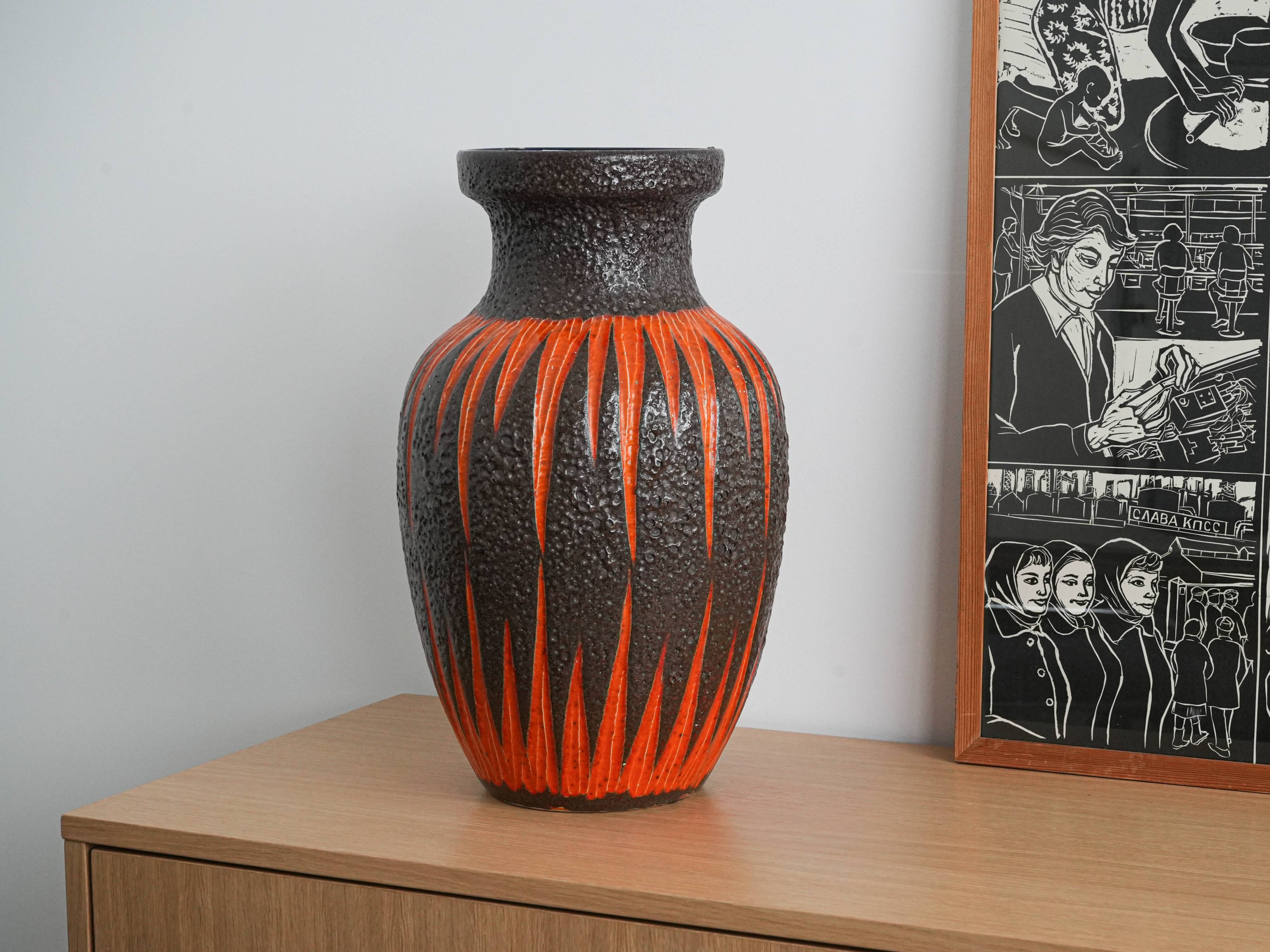 Ceramic vase, German design, 1960s, manufacturer: Scheurich Keramik