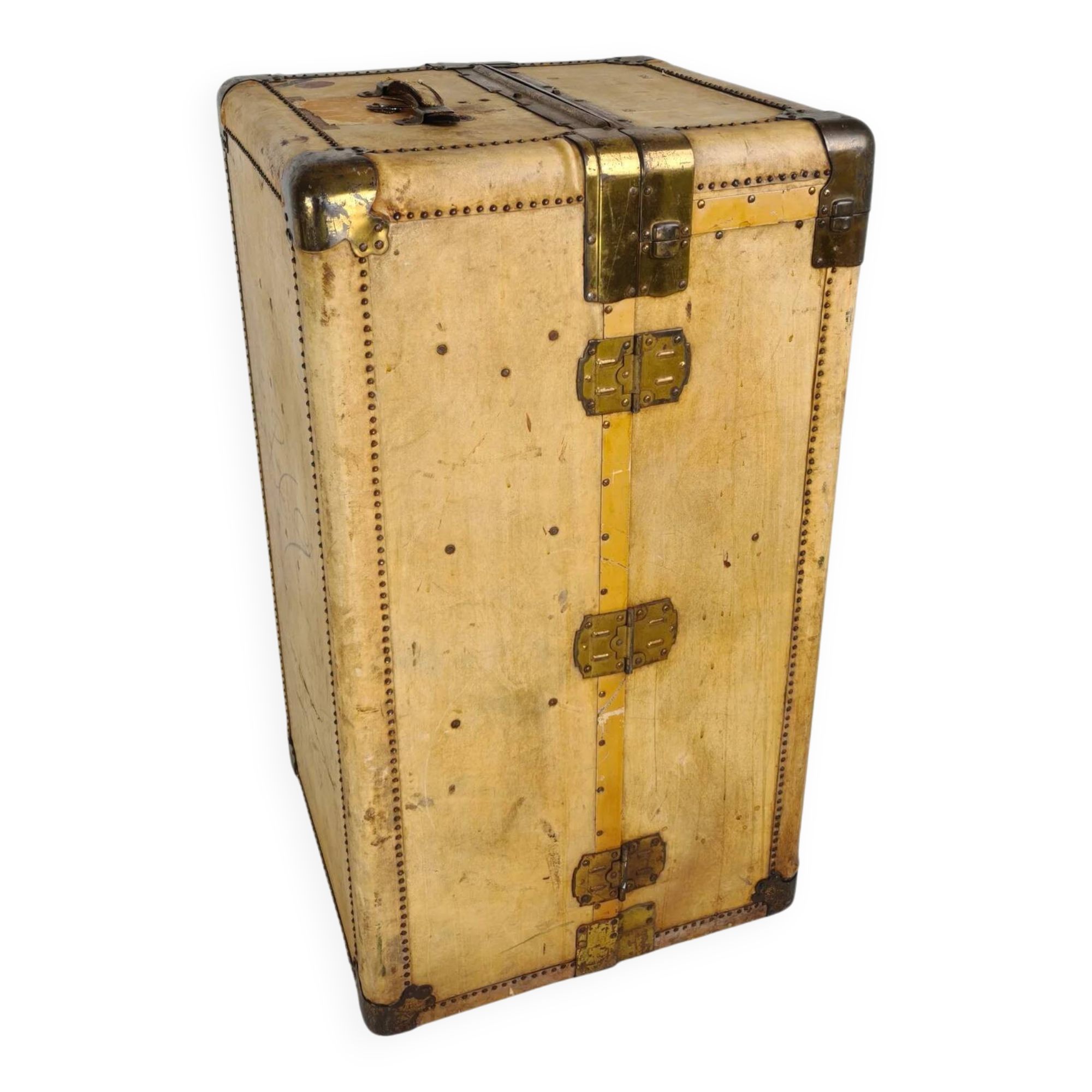 1930s wardrobe steamer trunk by Hartmann – goat skin chest