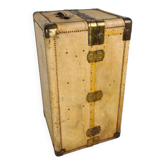 Malle-armoire des années 1930 de Hartmann – coffre en cuir de chèvre