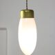 Mid-century Italian Brass and Opaline Glass Pendant Lamp