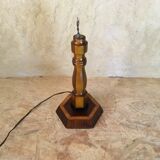 Pied de lampe bois en marqueterie