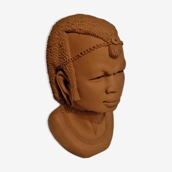Terracotta bust. Maasai warrior.