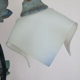 Table lamp in metal and frosted glass by Jean-Pierre Ryckaert, collection "Louisiane" 60's