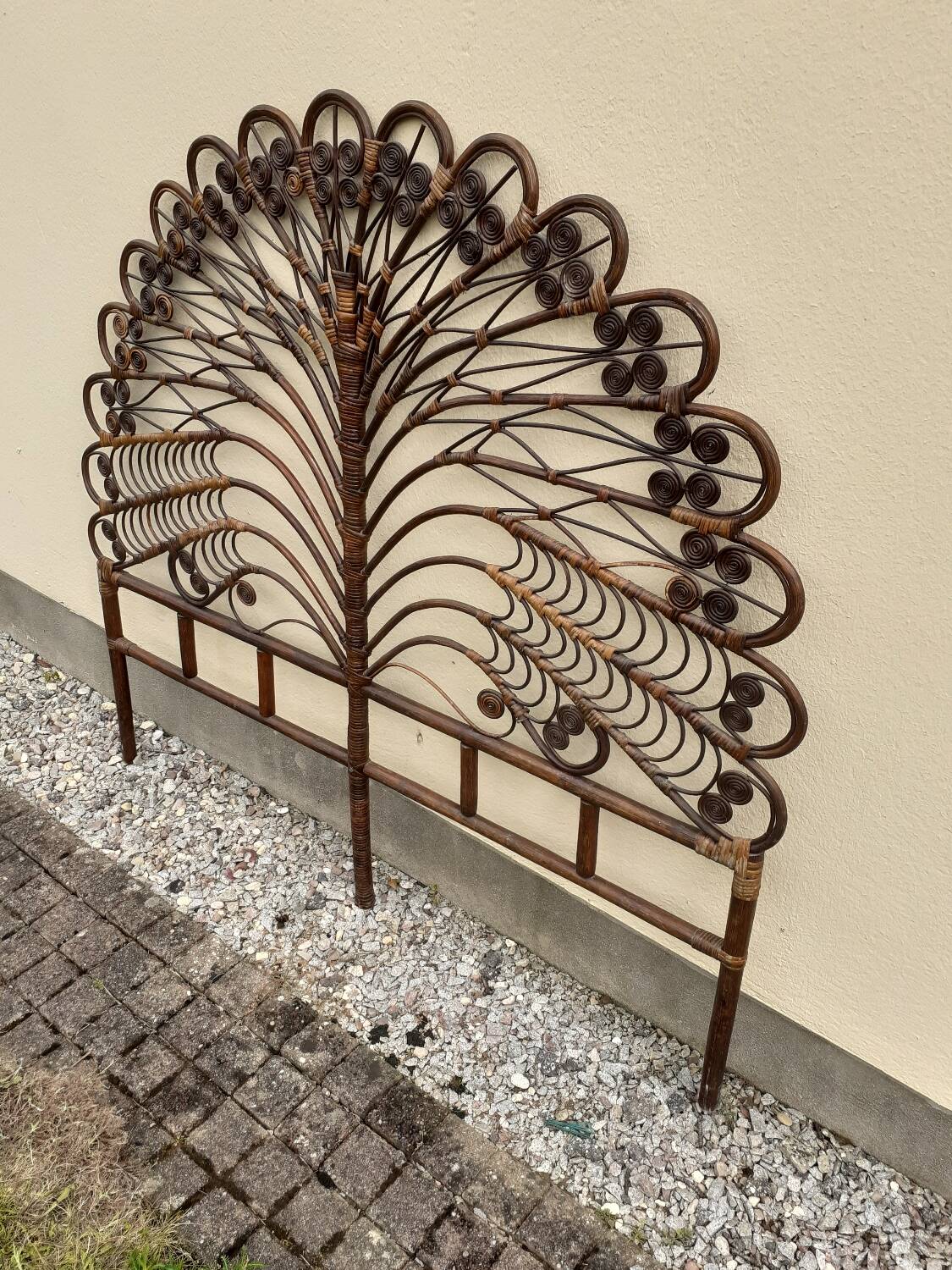 Peacock Rattan Headboard
