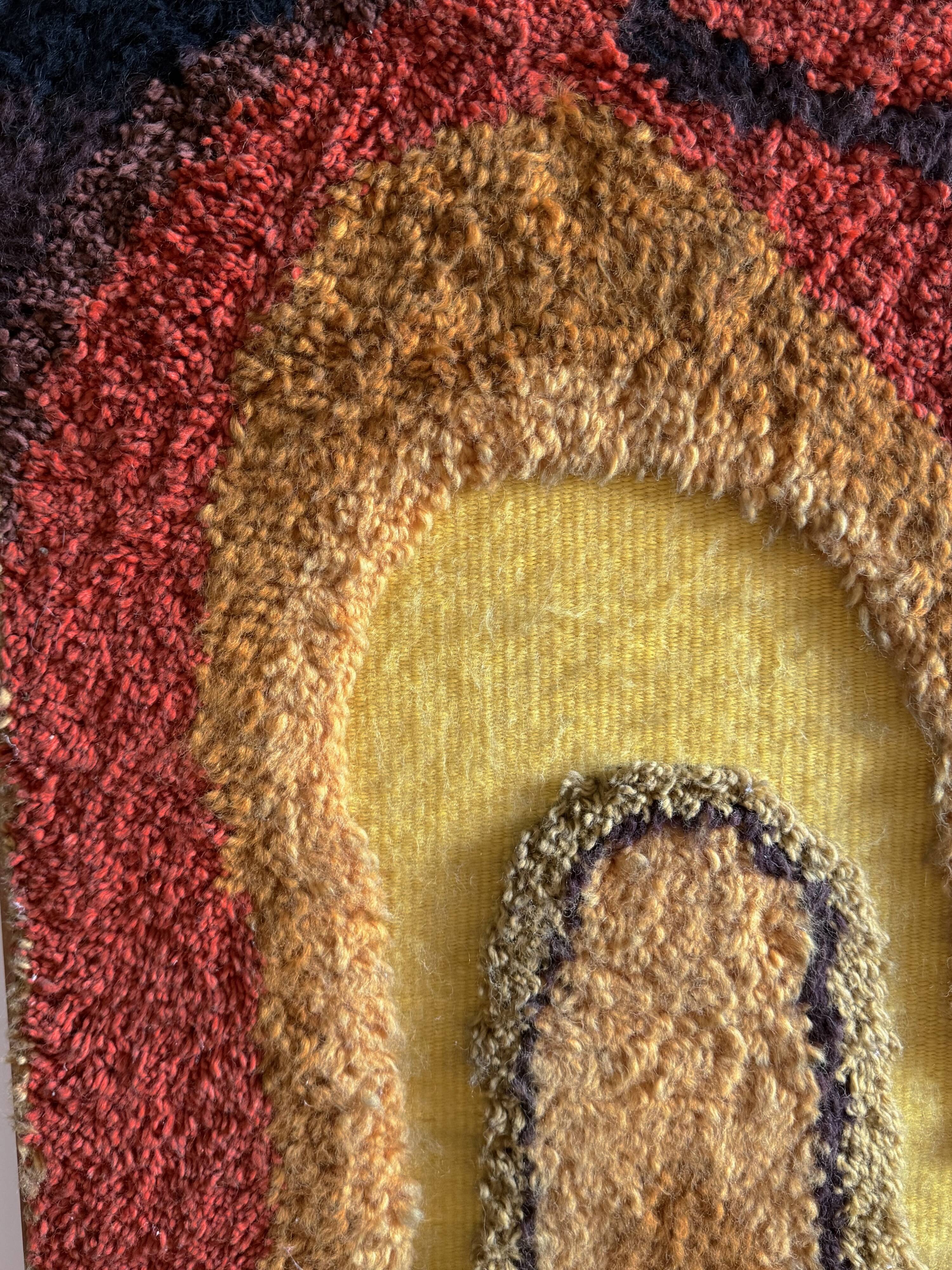 Space Age Wall Tapestry | Italian Mid-Century Fabric Art 1970s