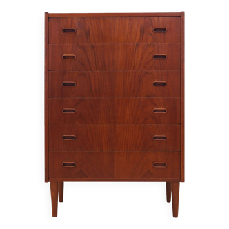 Teak chest of drawers, Danish design, 1970s, production: Denmark