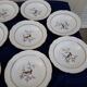 11 assiettes en faïence de Gien modèle Tokio
