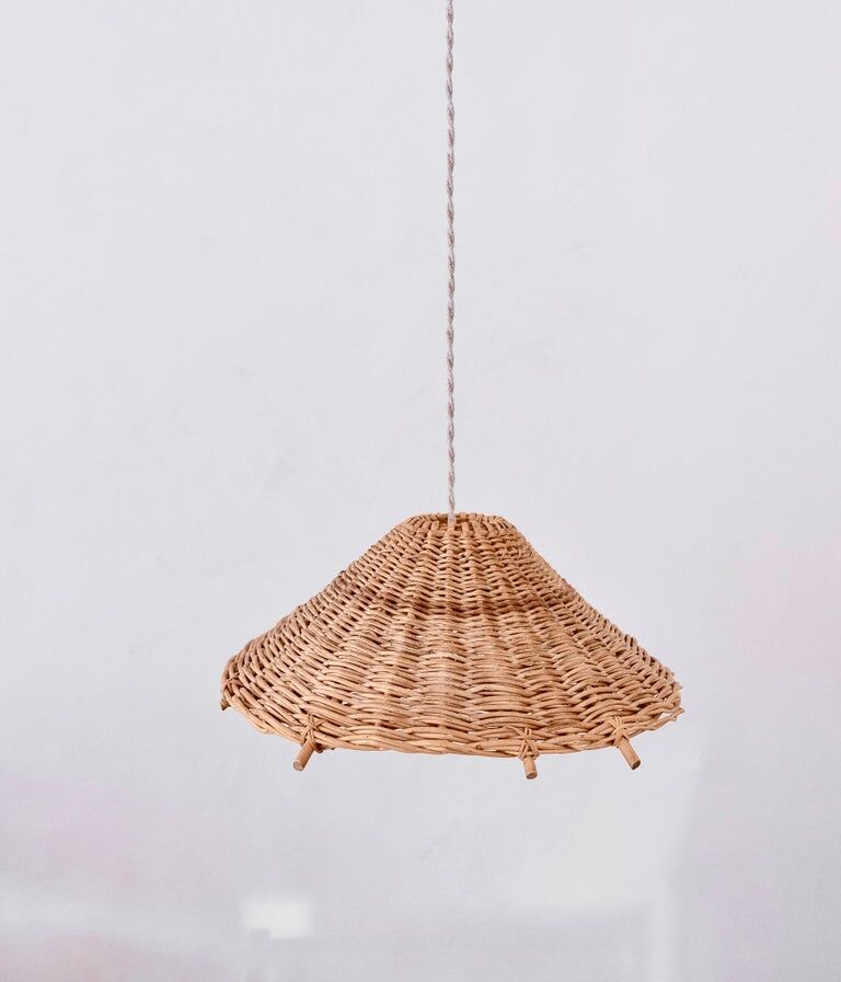 Suspension vintage en osier