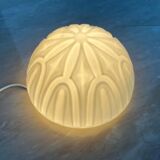 Pair of midcentury design glass ceiling lamps/flush mounts or wall lamps, 1970s