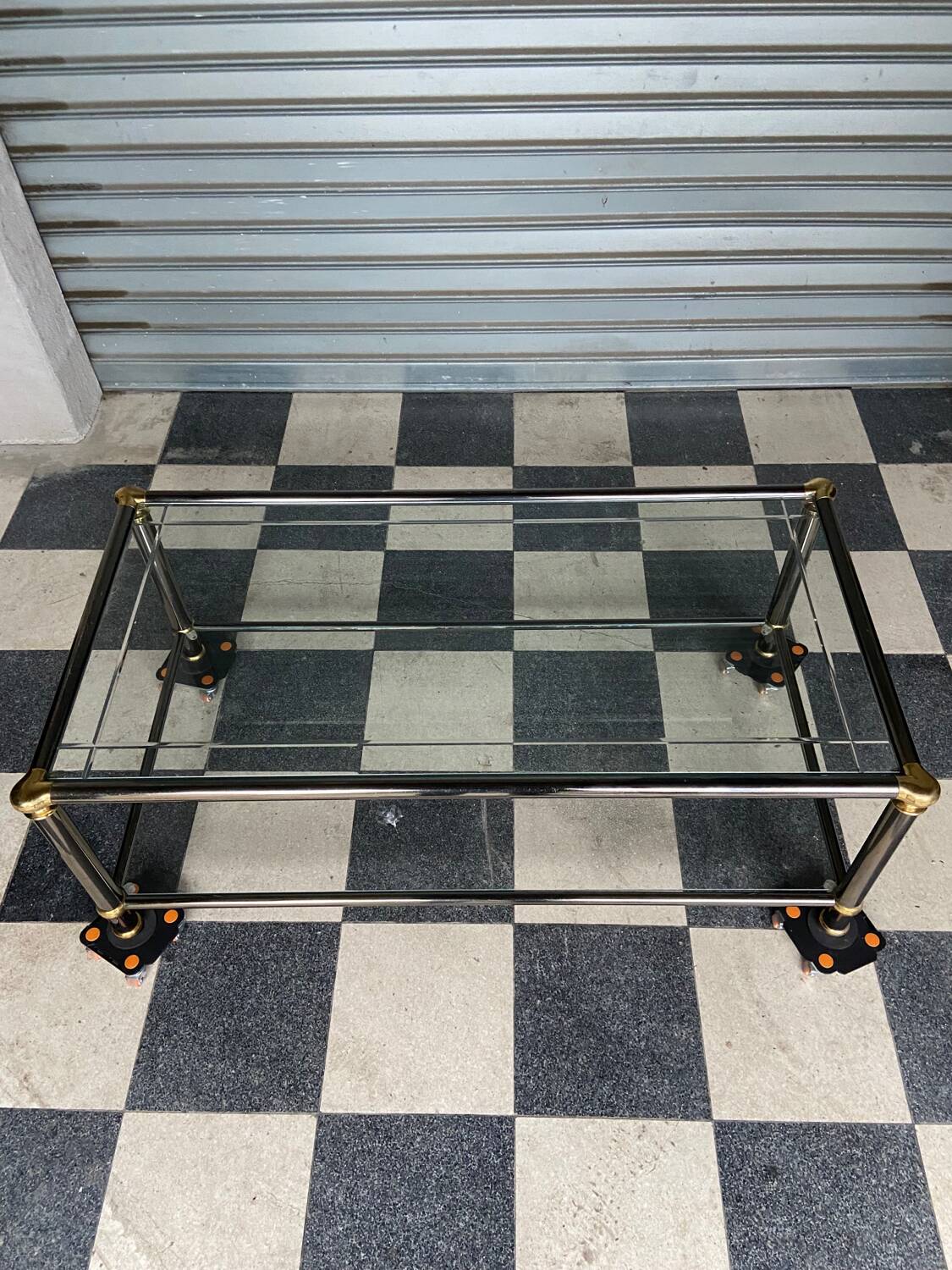 Vintage glass coffee table