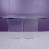 Dining table by David Lange (signature on the base).