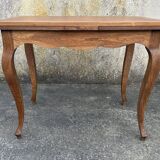 Small extendable table, regency style, solid wood, marquetry, vintage