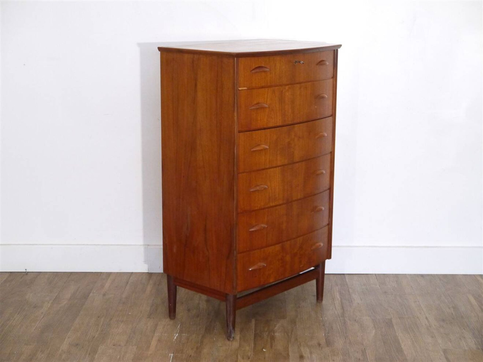 Large Danish teak chest of drawers from the 1960s.