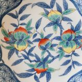 Pair of Asian plates decoration pomegranates