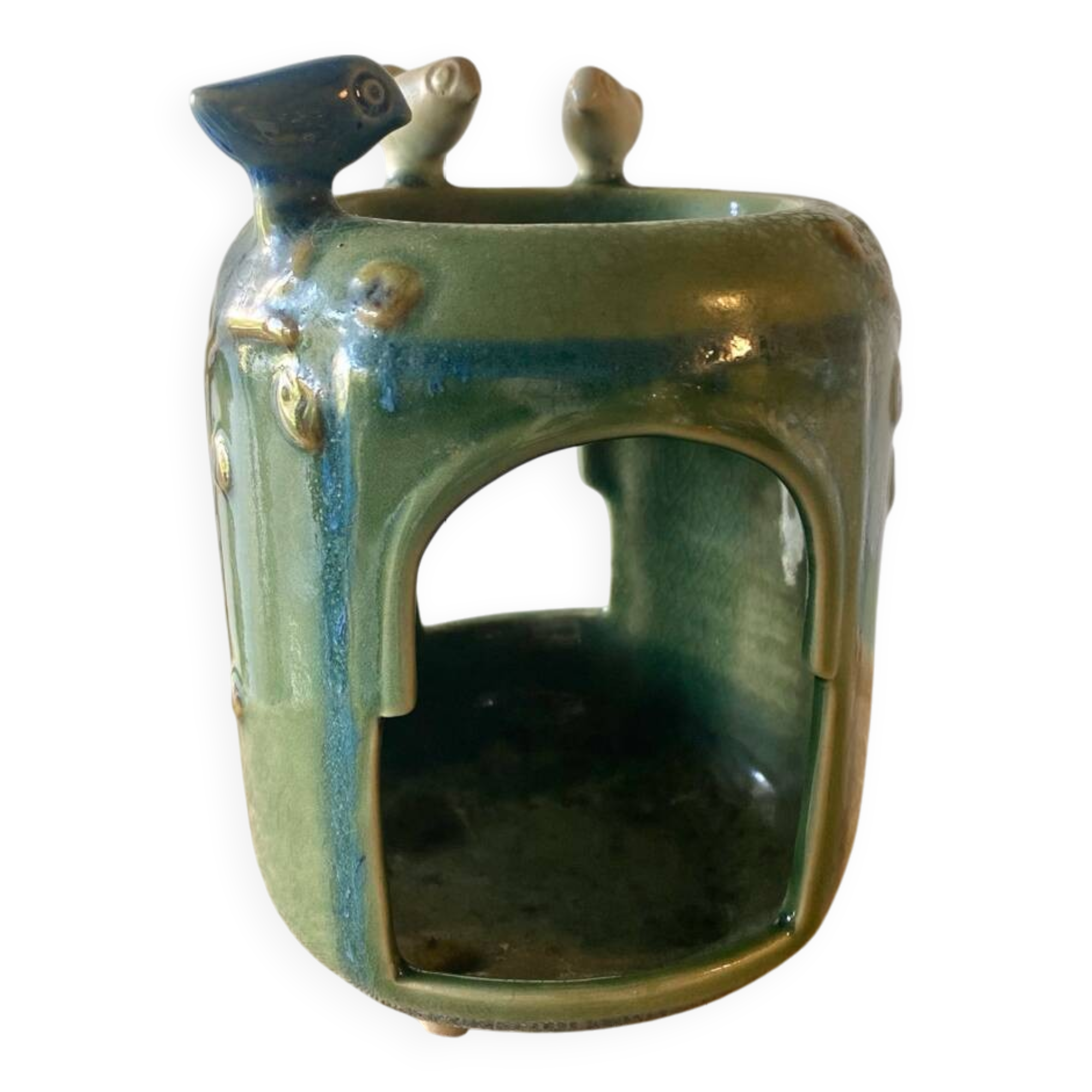 Ceramic bird candle holder