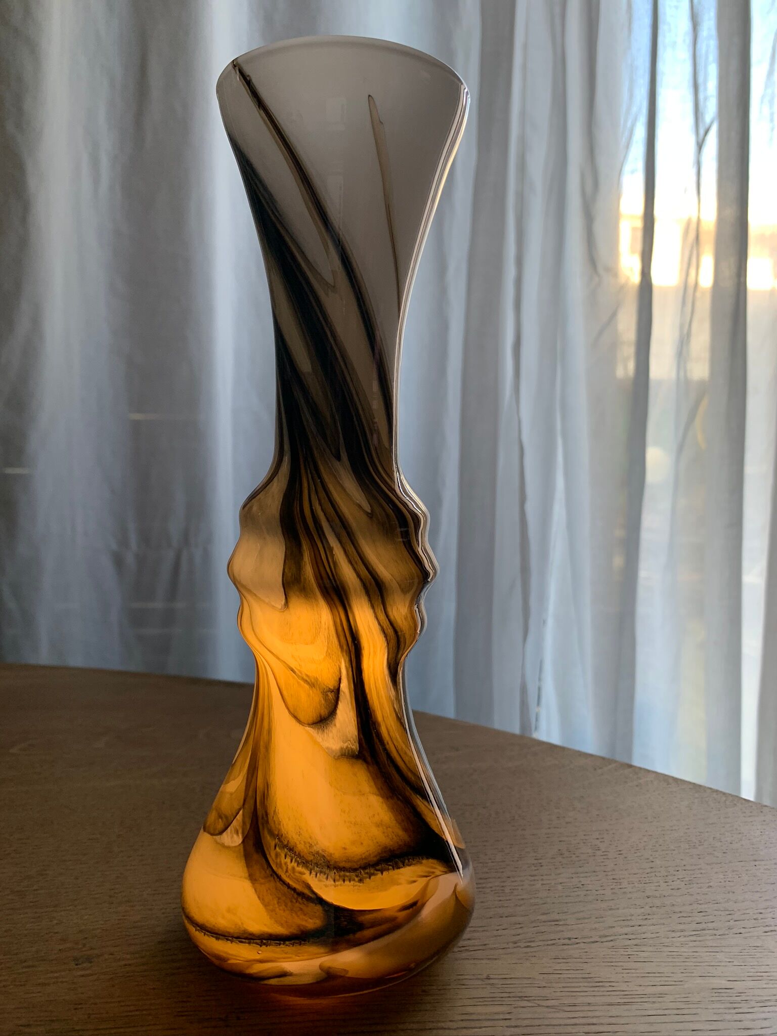 Marbled glass vase