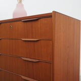 Teak chest of drawers, Danish design, 1970s, made in Denmark