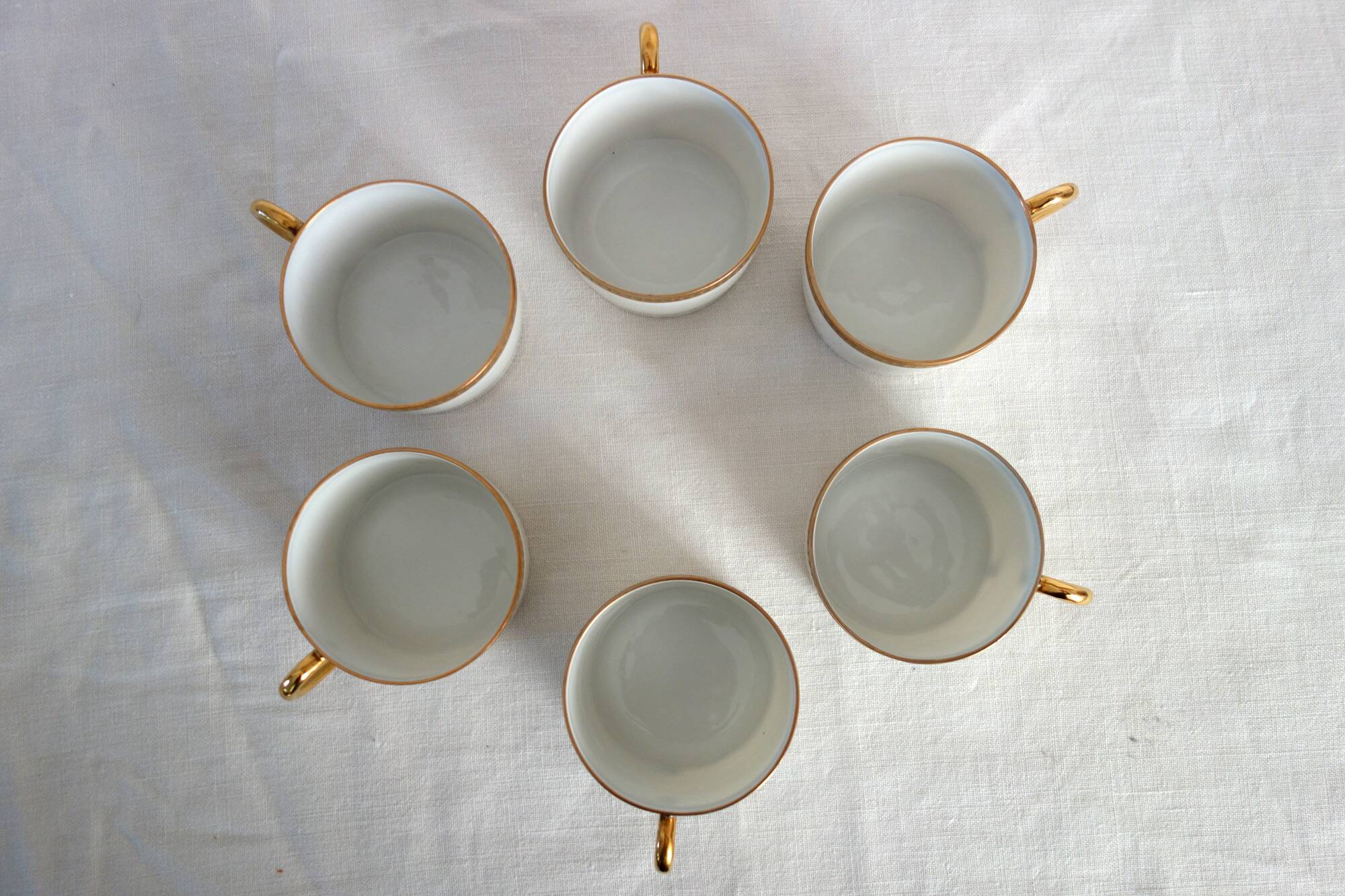 6 cups and saucers Limoges Robert Haviland, mid-20th century