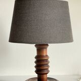 Vintage Charles Dudouyt Style Wooden Lamp