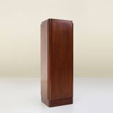 Large Art Deco console or pedestal in dark oak veneer, Belgium, 1920s