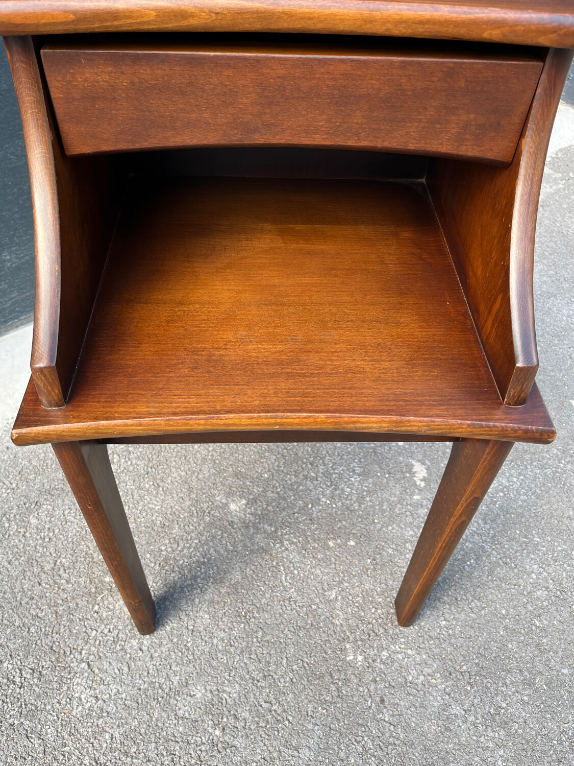 Wooden bedside table with drawer